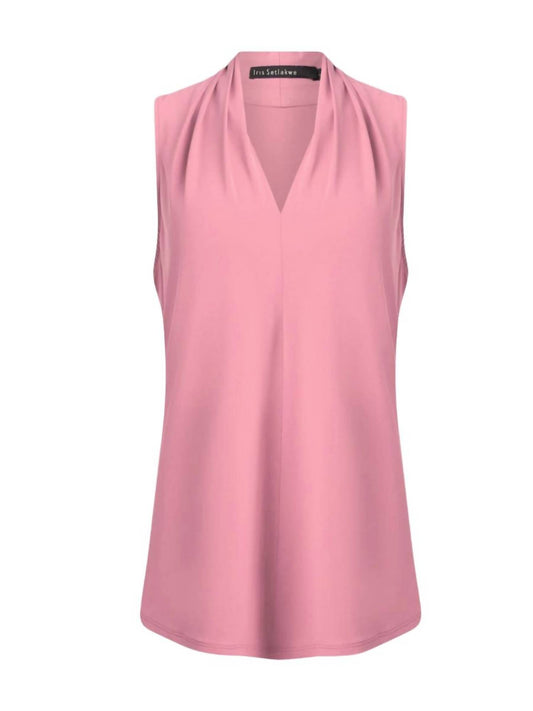 Iris Setlakwe - Matte Jersey Sleeveless Pleated V Neck Top