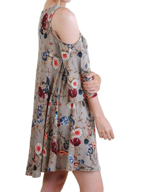 Umgee - Floral Cold Shoulder Dress
