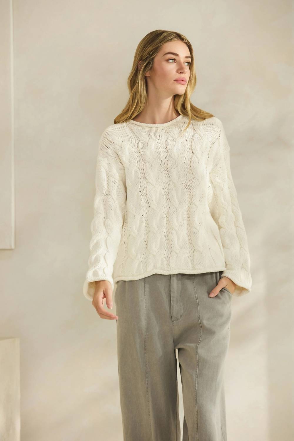 Golden - Prairie Cable Knit Sweater