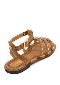 Andrea Women's Studded Gladiator Sandal in honey - women's sandal - detail view