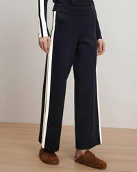 Veronica Beard Jenkins Knit Wide Leg Pant in navy - women's pants - alternate view