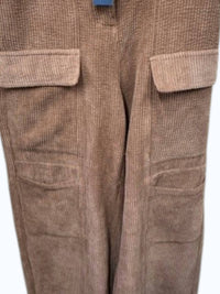 Hunter & Brown Women's Cargo Corduroy Pant in brown - women's pants - detail view