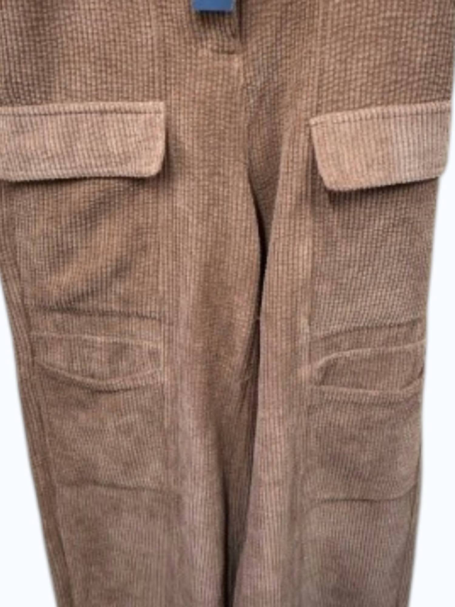 Hunter & Brown Women's Cargo Corduroy Pant in brown - women's pants - detail view