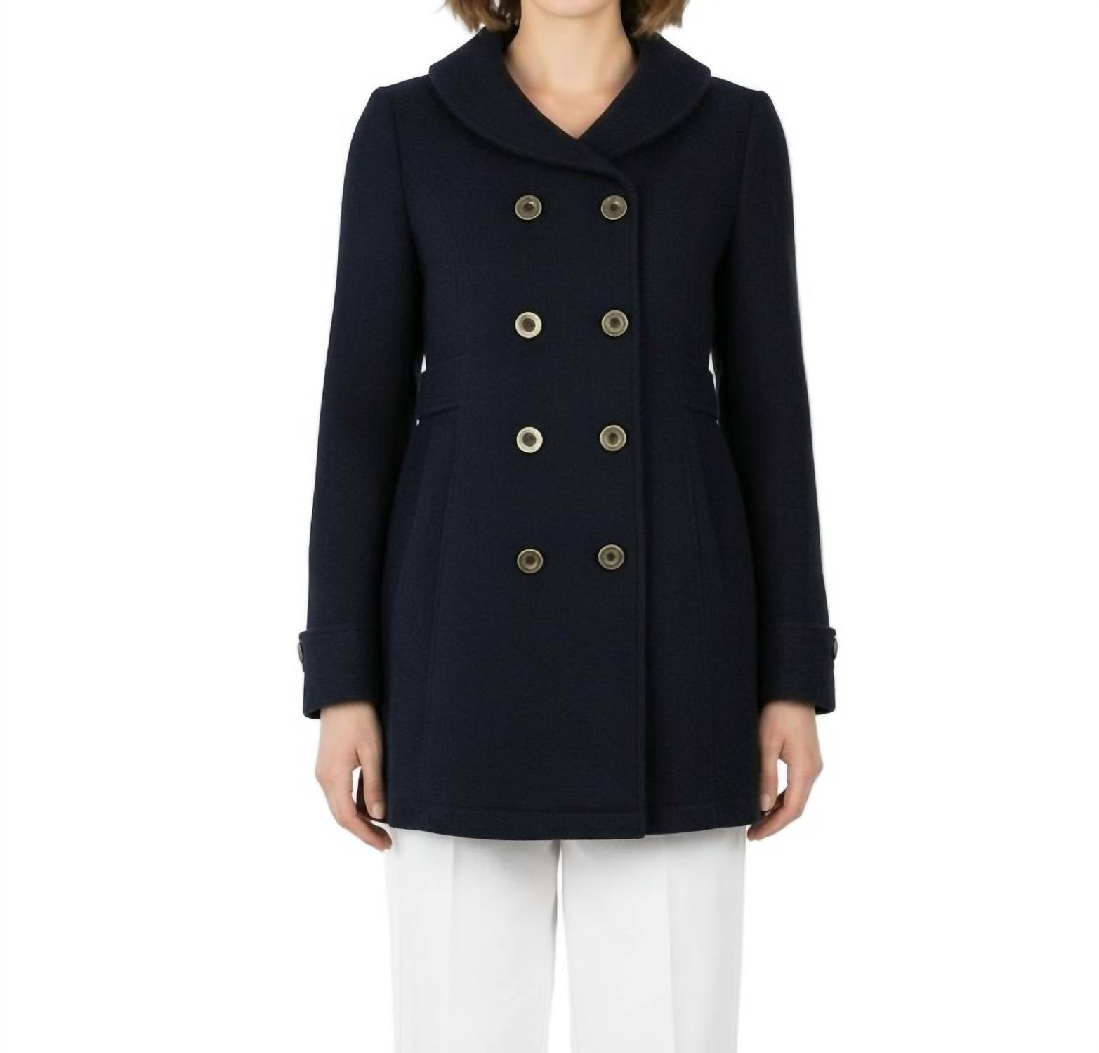 Tulle - Double Breasted Coat with Shawl Collar
