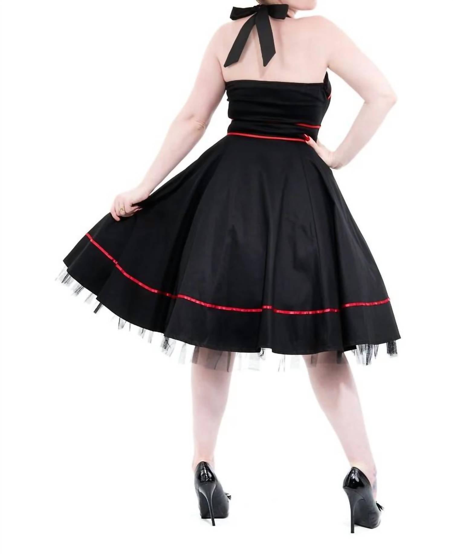 Orchid Bloom - Trim Halter Swing Dress