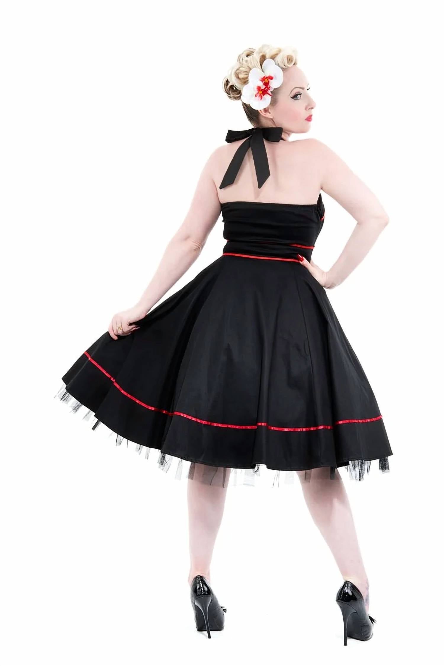 Orchid Bloom - Trim Halter Swing Dress