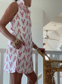 Pink Pineapple - Sconset Lobster Print Dress