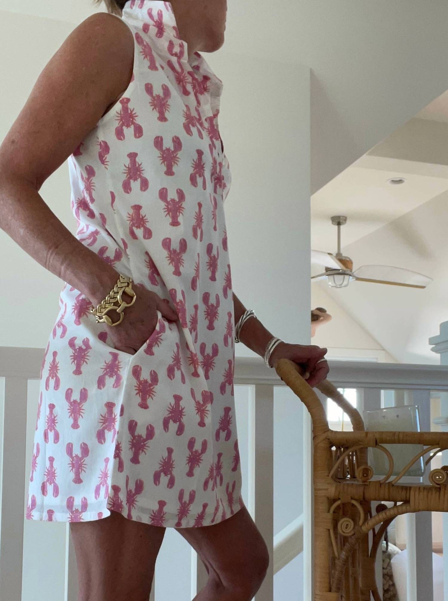 Pink Pineapple - Sconset Lobster Print Dress