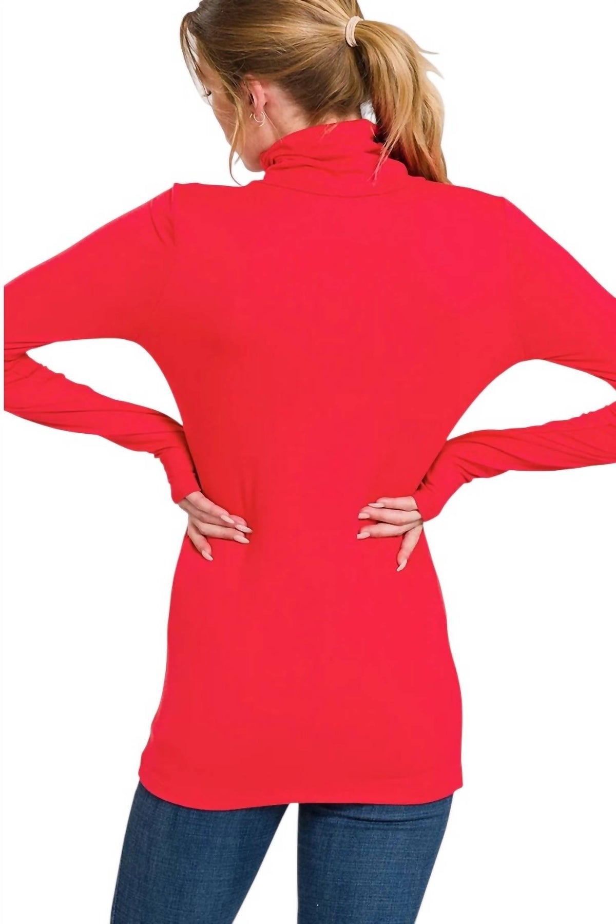Zenana - Premium Microfiber Mock Neck Top