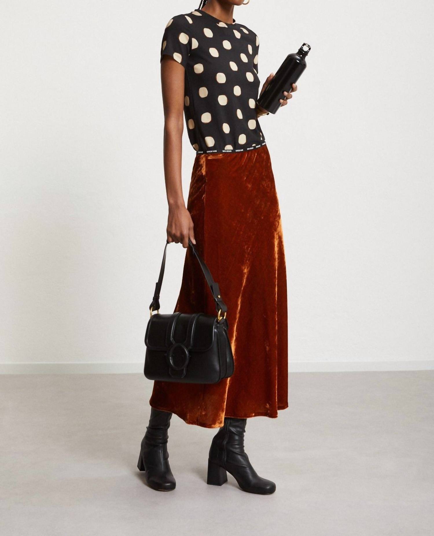 Ottod'Ame - Crushed Velvet Skirt