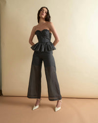 Louise New York Libby Wide Leg Pants in polka dot - women's pants - alternate view