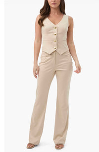 Trina Turk Apple Faux Suede Pants in light beige - women's pants