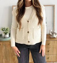 Thread & Supply Emma Sleeveless Cardigan in antique white - women's cardigan