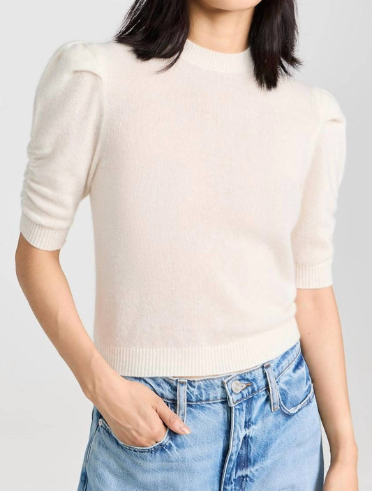 Frame - Ruched Sleeve Cashmere Sweater