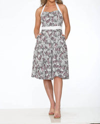 Orchid Bloom - Halter Swing Dress