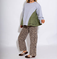 Brad & Rena Cozy Colorblock Sweatshirt in grey - women's top - view 5