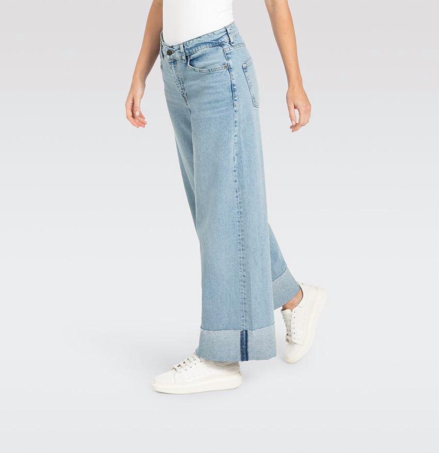 MAC Nevada Superwide Jeans in urban azur blue - women's jeans - alternate view