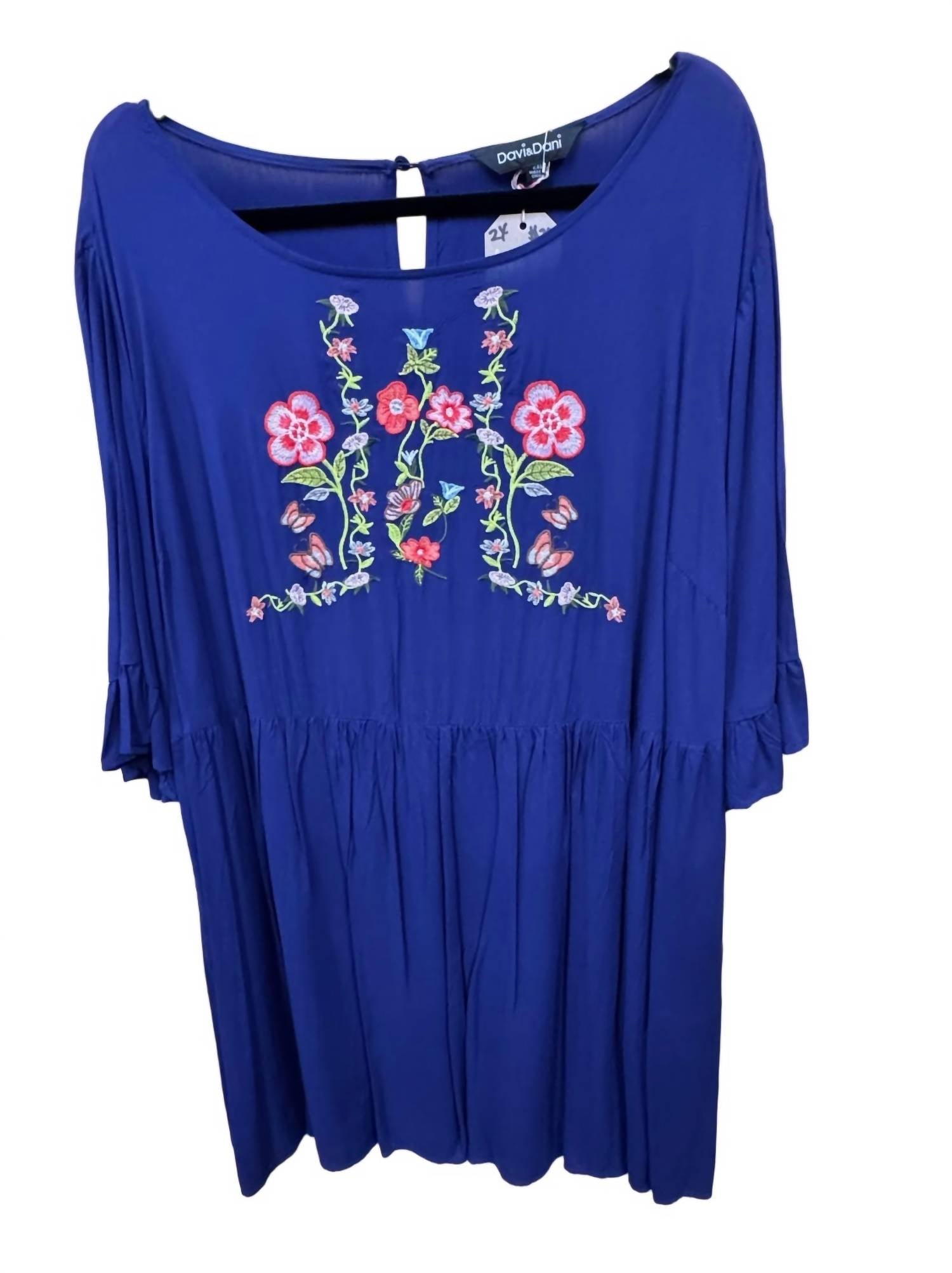 DAVI & DANI Women's Floral Dress in navy - women's dress