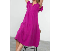 Thml - Ruffle Sleeve Tiered Midi Dress