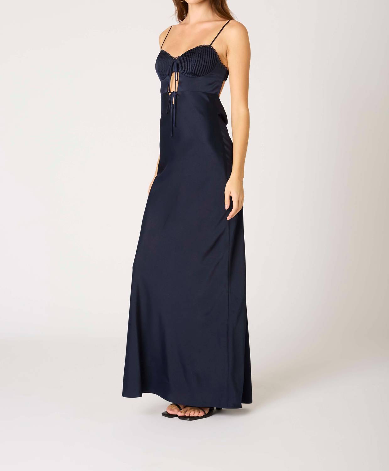 Cotton Candy La - Silvia Milkmaid Sweetheart Maxi Dress