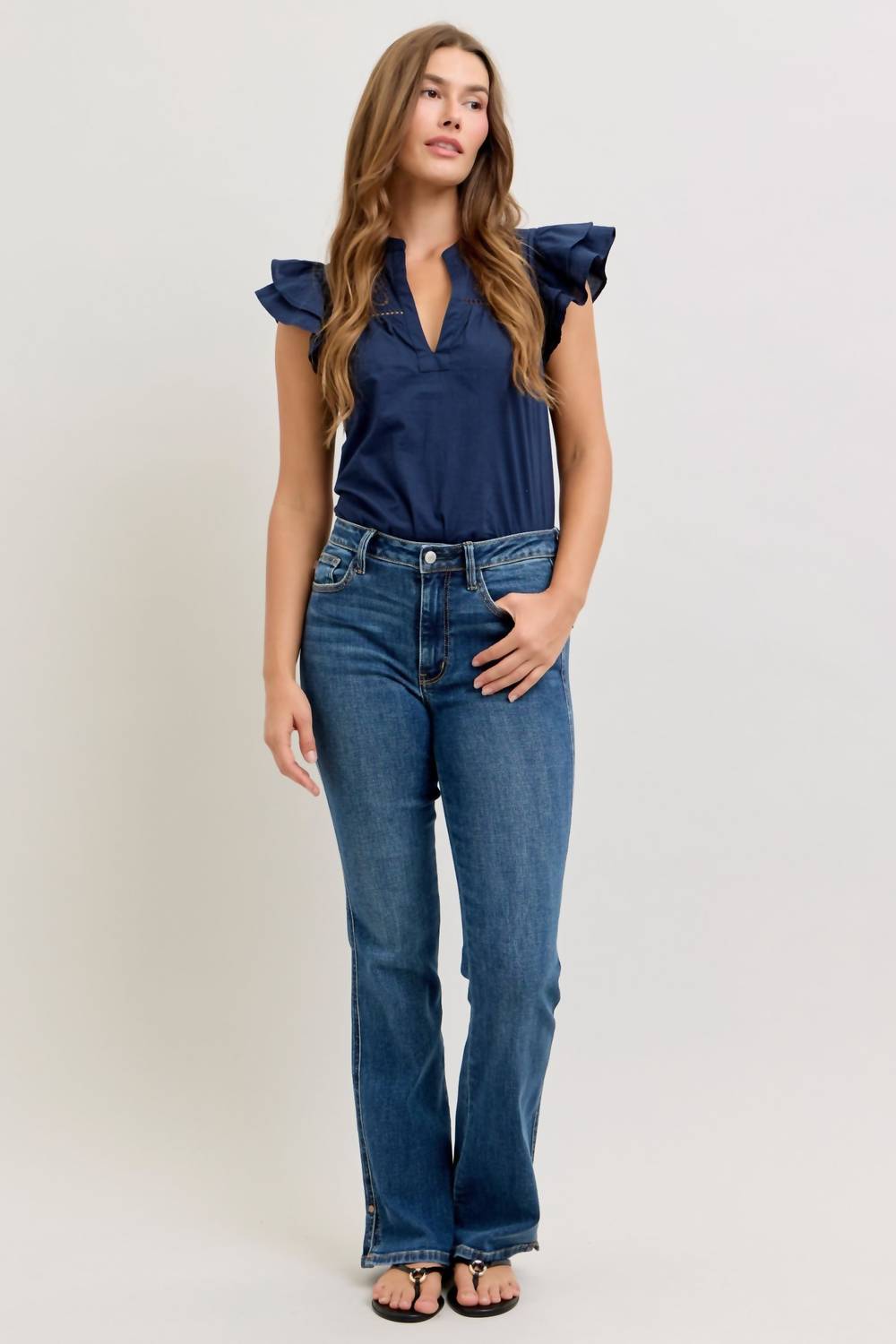 Judy Blue - Atlas Mid Rise Bootcut With Cell Phone Pocket