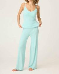 PJ Salvage Pointelle Essentials Cami Top in light mint - women's shirt - alternate view