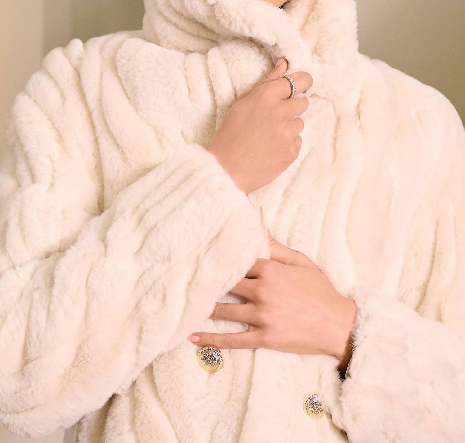 Joseph Ribkoff - Double-breasted Faux Fur Coat