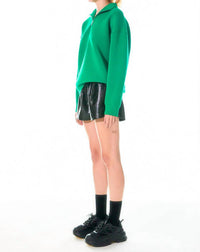Grey Lab - High-waisted Faux Leather Shorts