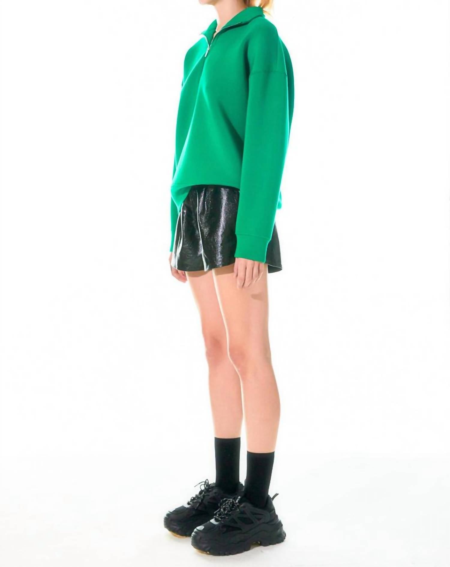 Grey Lab - High-waisted Faux Leather Shorts