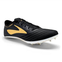 BROOKS Unisex Qw-k V3 Sprint Spike Shoes in black gold - women's shoe - detail view