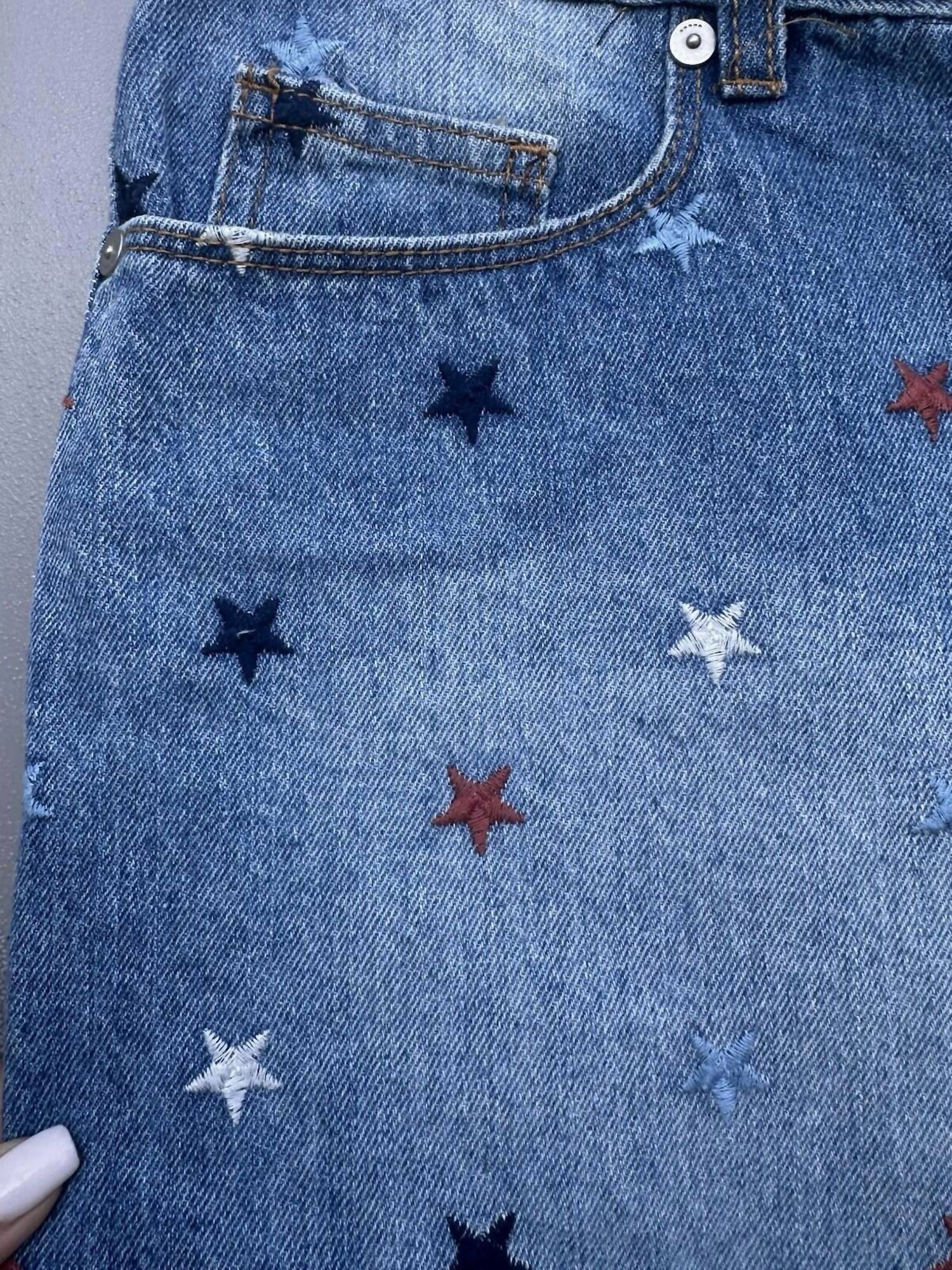 Blanknyc - Women's Star Embroidered Denim Shorts