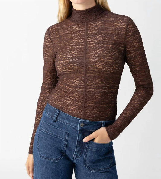Sanctuary - Long Sleeve Textured Mock Top