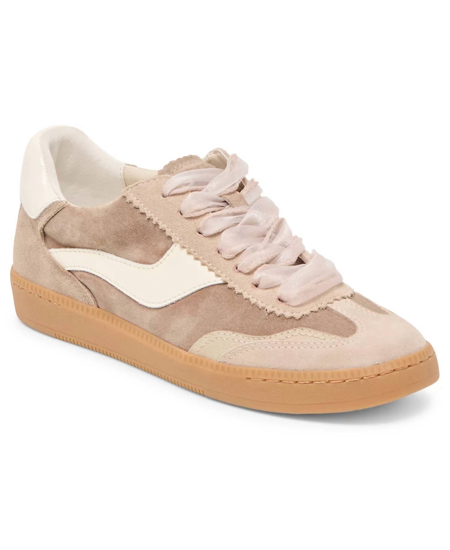Dolce Vita Women's Notice Court Sneaker in taupe - women's sneaker - detail view