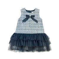 Doe A Dear - Girls Bow Brooch Tweed Dress