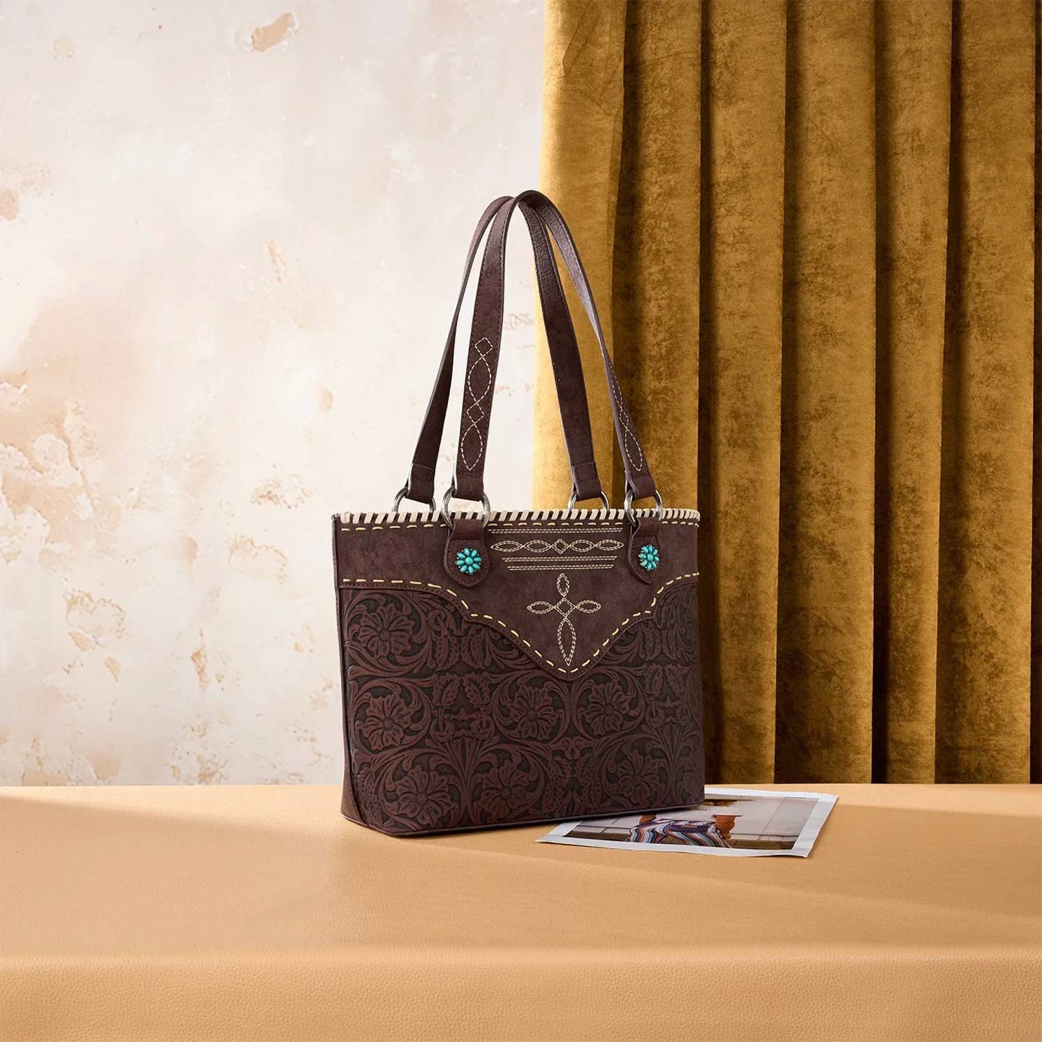 Montana West - Tooled Floral Concealed Carry Tote Bag