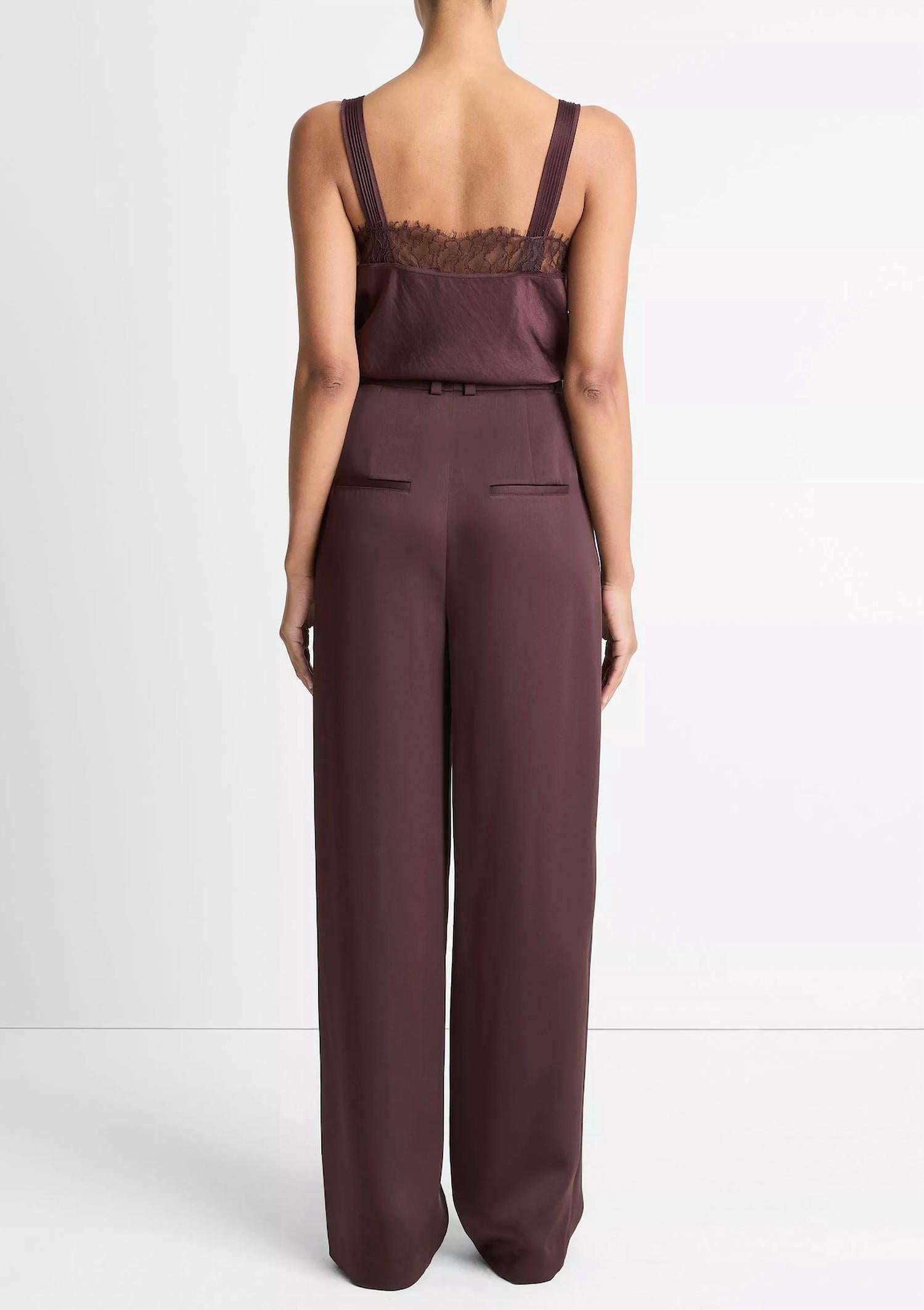 Vince - Satin Pleated Wide-leg Trouser