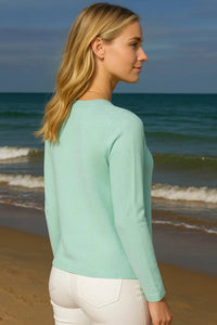 Charlie Paige - Elise Cotton Blend Beach Crew Neck Top
