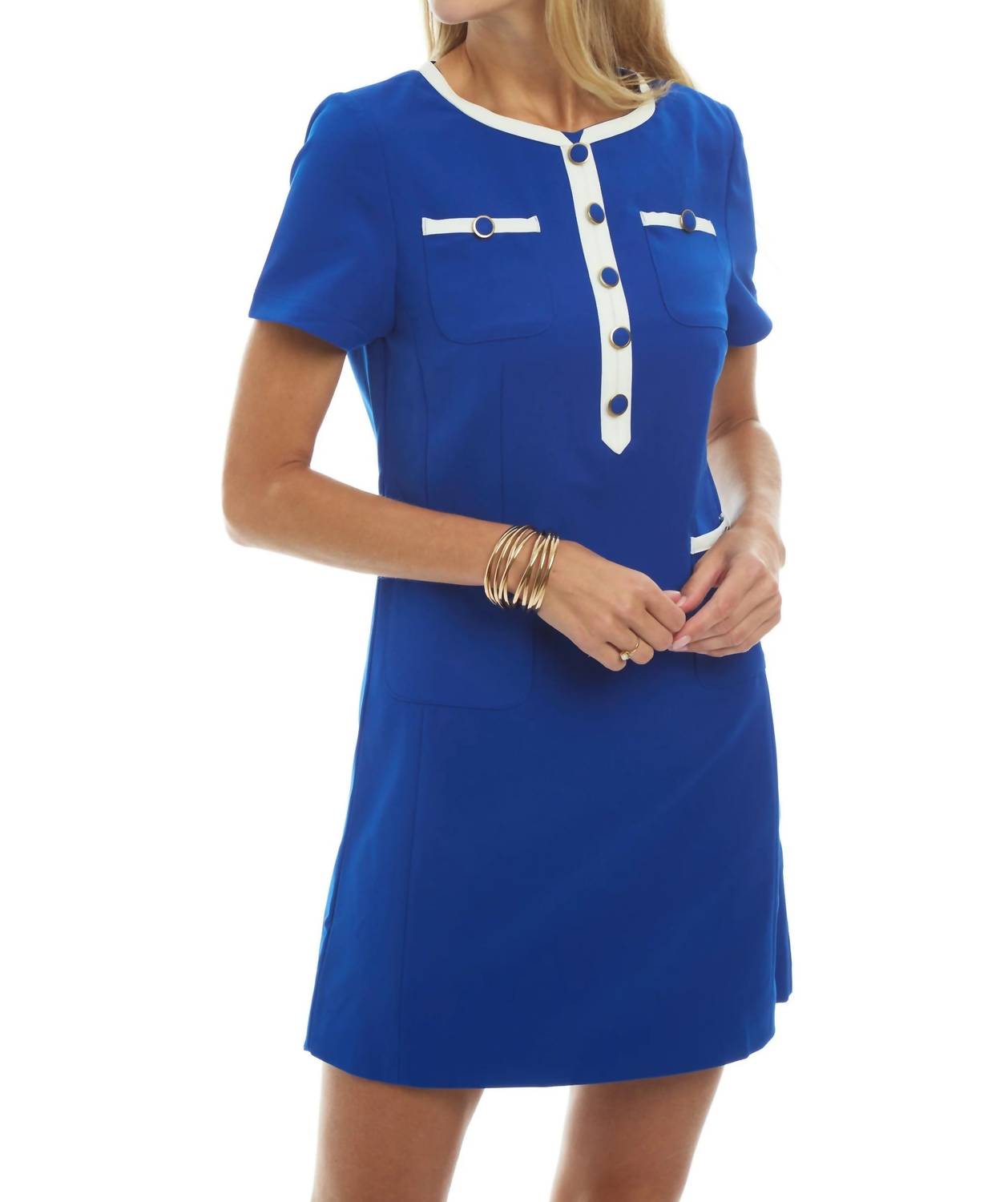 PATTY KIM Short Sleeve Coco Mini Dress in ultramarine - women's dress