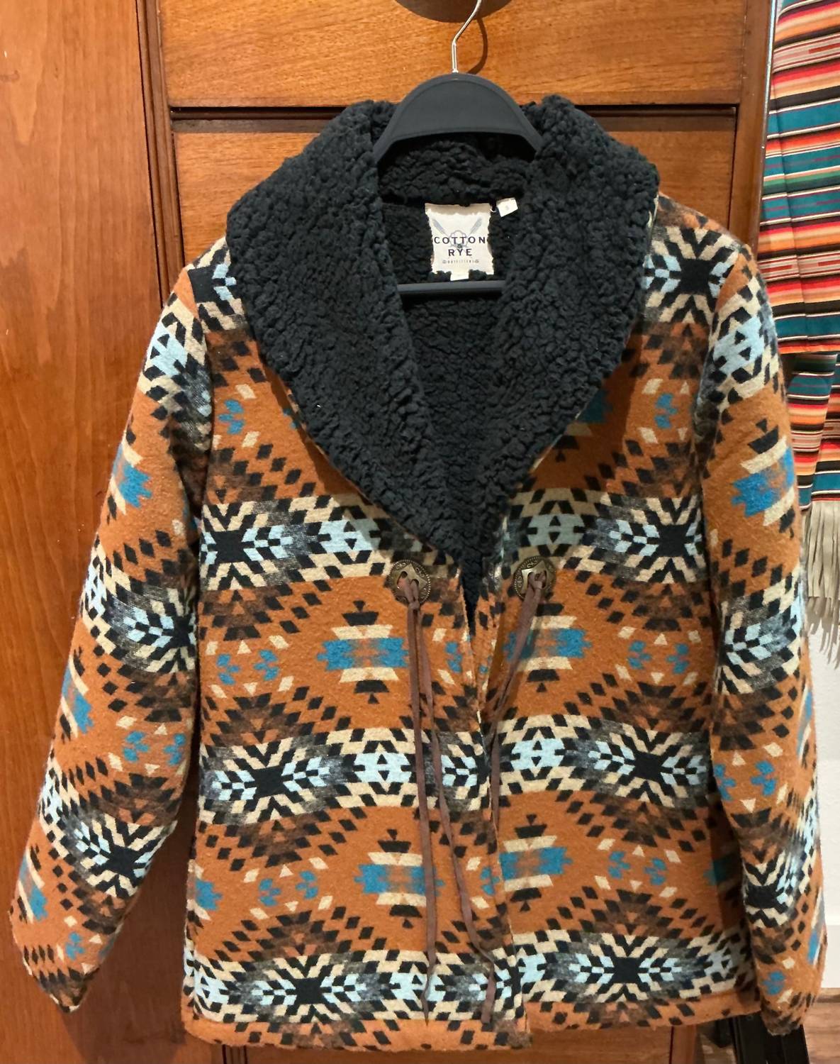 Lucky & Blessed - Women's Printed Sherpa Collar Jacket