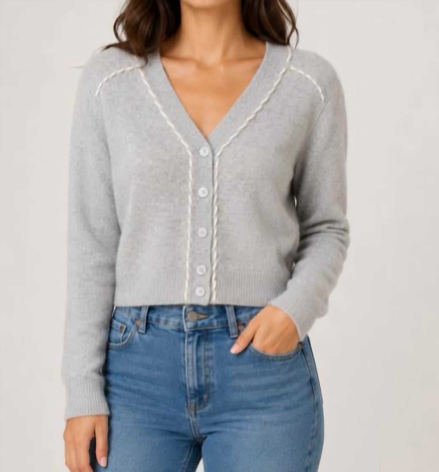 Autumn Cashmere - V Neck Cardigan with Lacing