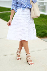 Roz & Ali - Eyelet Midi Skirt