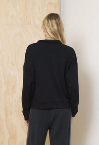 Vintage Havana - Striped Cloud Fleece Quarter Zip Sweatshirt