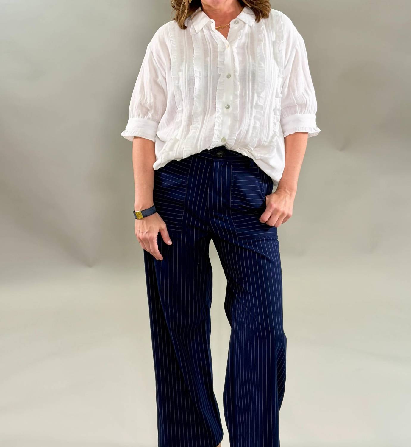 Fifteen Twenty - Pinstripe Straight Leg Pants