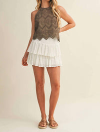Mustard Seed - Juniper Tiered Lace Mini Skirt