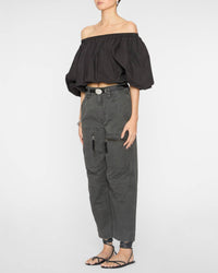 ISABEL MARANT Bertille Off-shoulder Top in black - women's shirt - alternate view