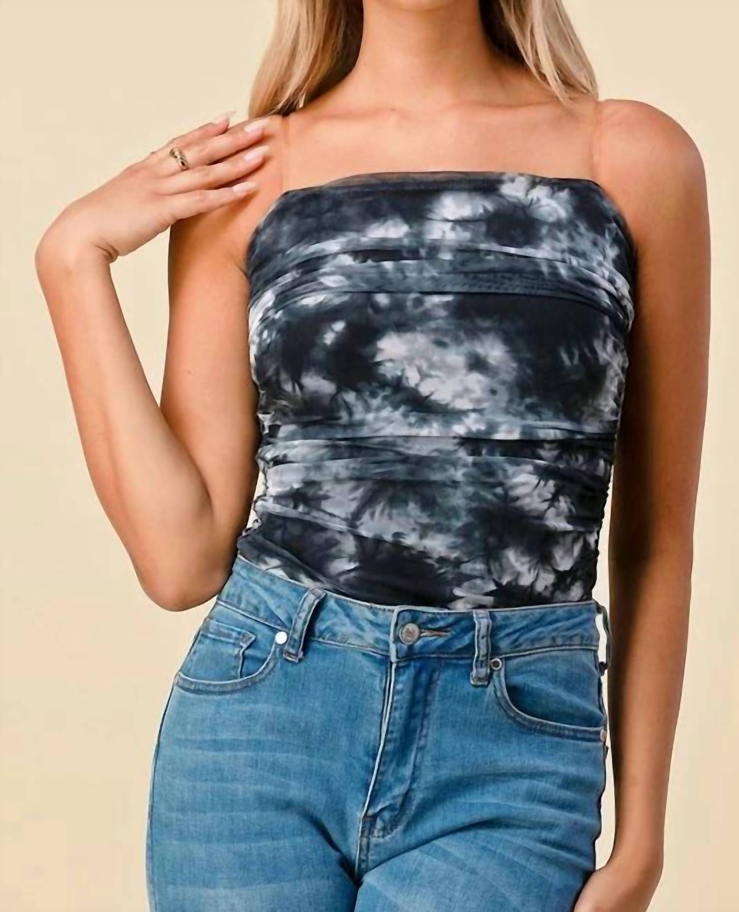 Privy - Emma Tie Dye Strapless Bodysuit