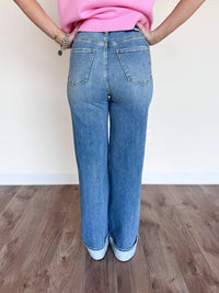 Daze - Kai High Rise Wide Leg Cuff Jeans
