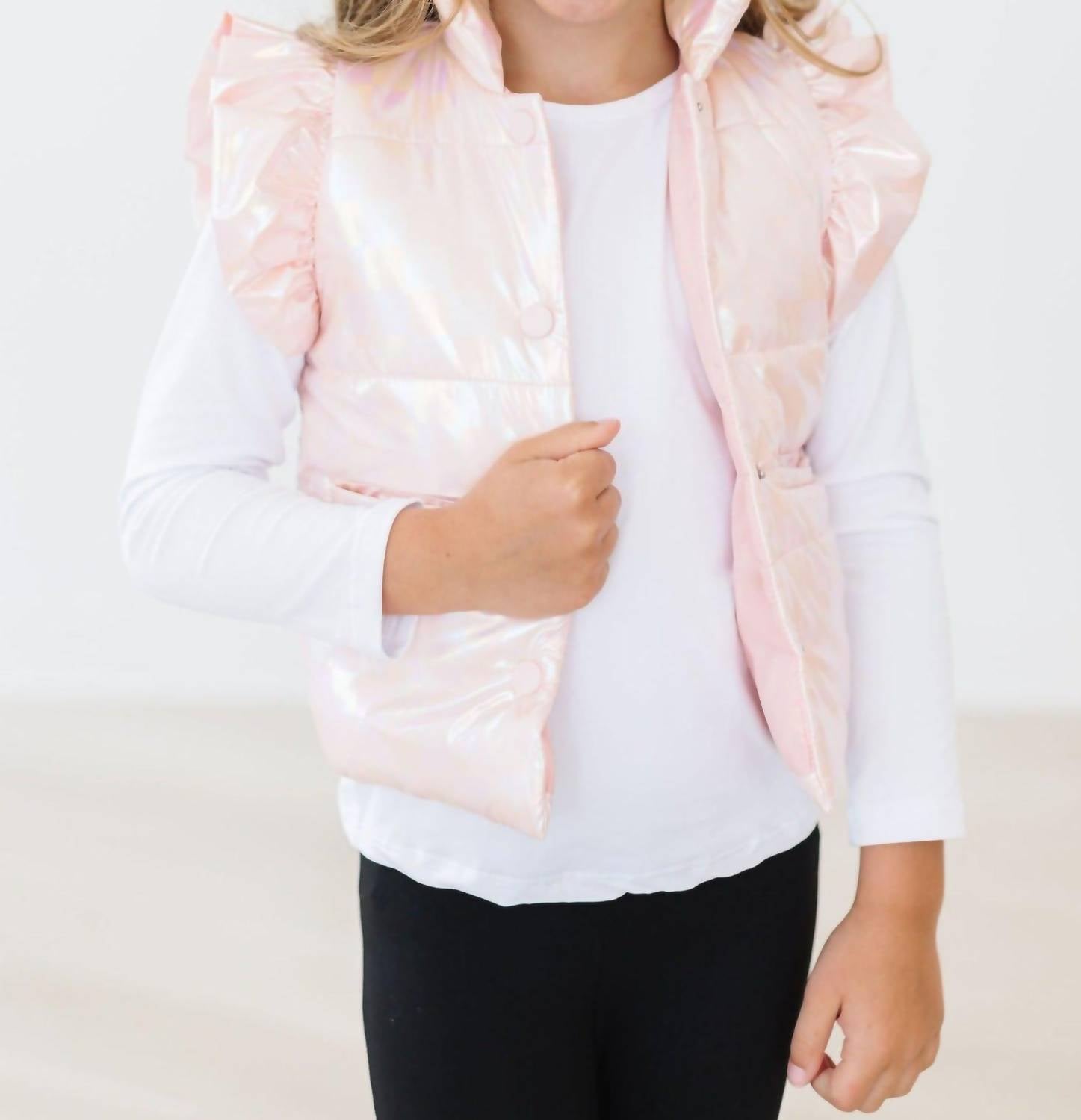 Mila & Rose - Little Girl's Shiny Puffer Vest