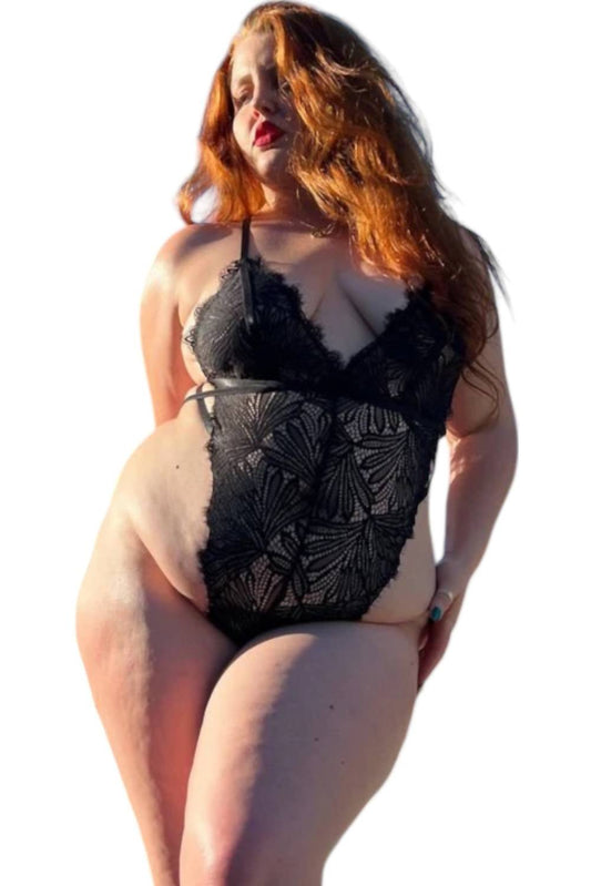 Oh La La Cheri - Skylar Eyelash Lace Teddy - Plus