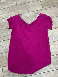 A Rare Bird Women's Short-Sleeve Scoopneck Top in pink - women's t-shirt - detail view
